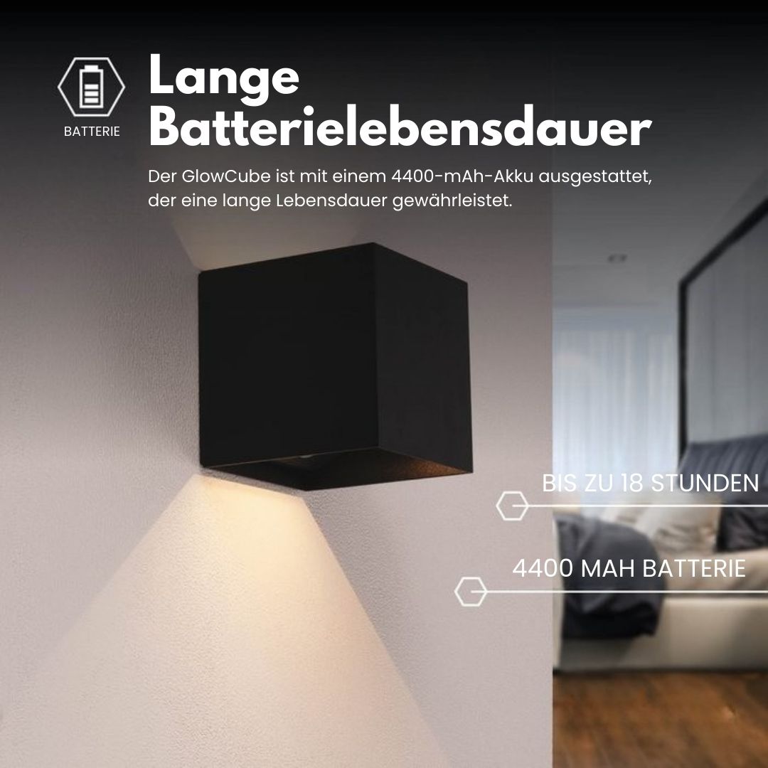 Drahtlose Wandlampe für Innen und Außen | LED-Wandlampe mit Akku und Sensor in Schwarz und Weiß