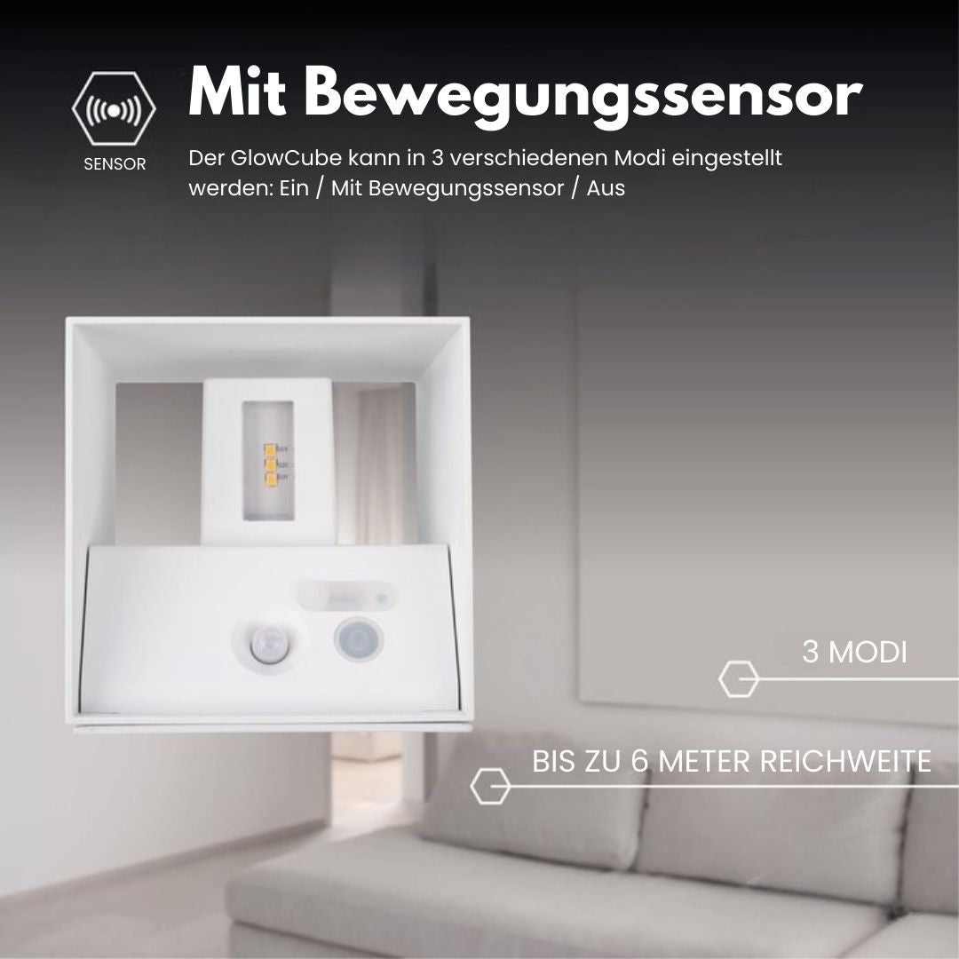 Drahtlose Wandlampe für Innen und Außen | LED-Wandlampe mit Akku und Sensor in Schwarz und Weiß