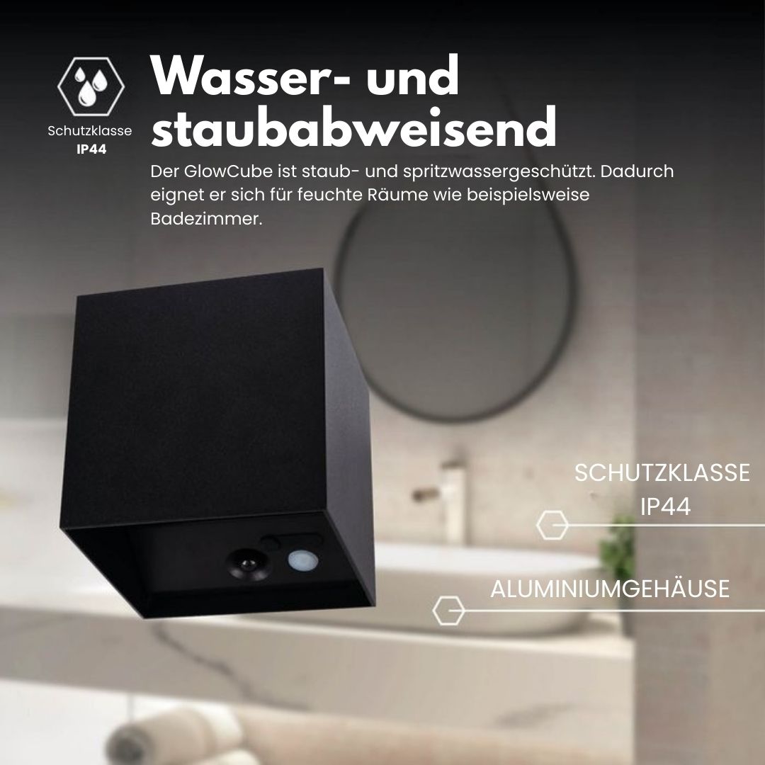 Drahtlose Wandlampe für Innen und Außen | LED-Wandlampe mit Akku und Sensor in Schwarz und Weiß