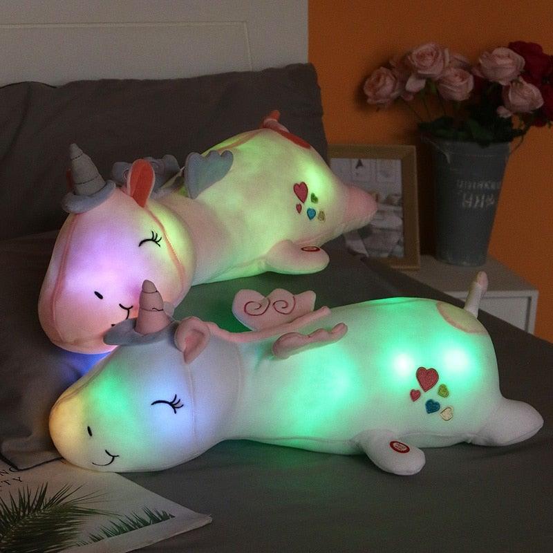 Lunacorn Leuchtendes Einhorn Plüsch Kuscheltier mit Regenbogen-LEDs für Kinder