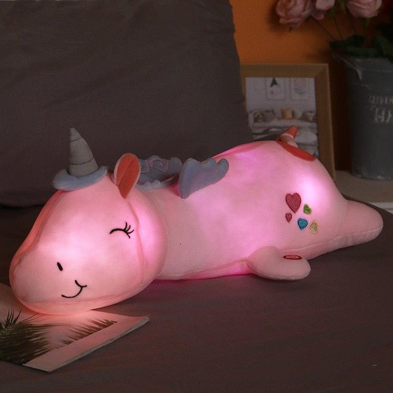 Lunacorn Leuchtendes Einhorn Plüsch Kuscheltier mit Regenbogen-LEDs für Kinder