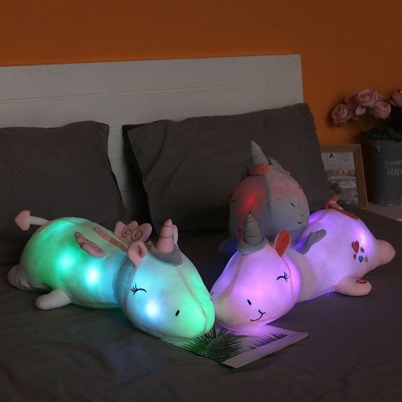 Lunacorn Leuchtendes Einhorn Plüsch Kuscheltier mit Regenbogen-LEDs für Kinder