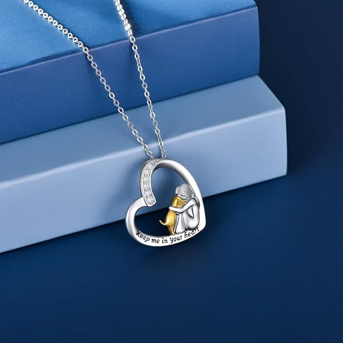 SilverHeart | Silberkette mit Herz, Hund und Zirkonia Stein