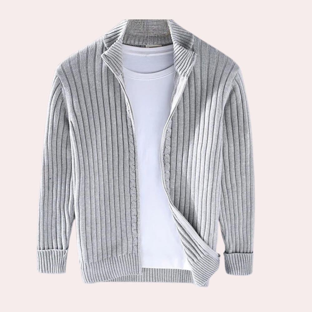 Moderne gestrickte Frühlings-Cardigan mit Reißverschluss für Männer