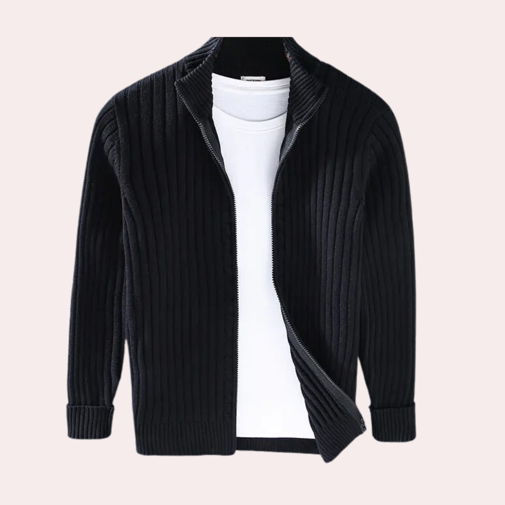 Moderne gestrickte Frühlings-Cardigan mit Reißverschluss für Männer