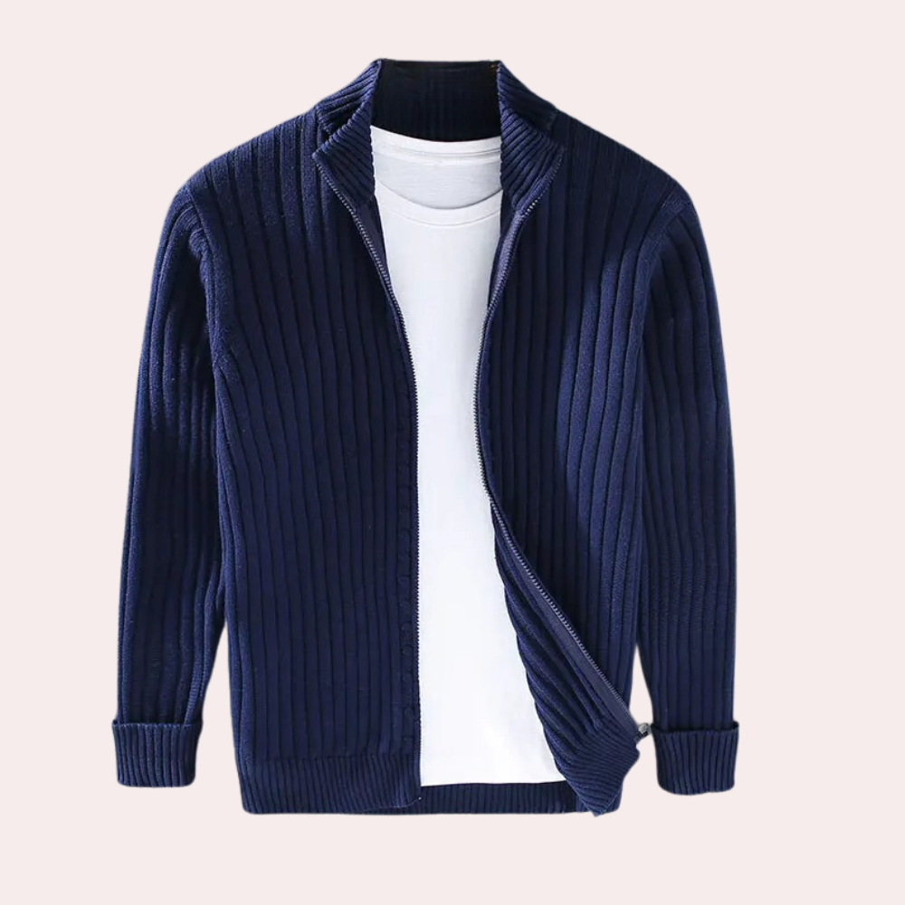 Moderne gestrickte Frühlings-Cardigan mit Reißverschluss für Männer