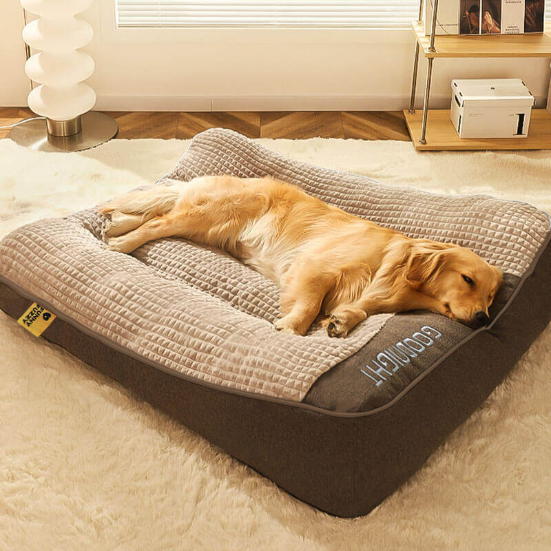 Orthopädisches Hundekissenbett – Großes Dickes Hundebett mit Nackenstütze und Abnehmbarem Waschbarem Bezug