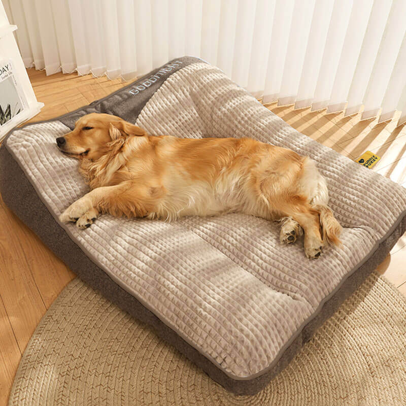 Orthopädisches Hundekissenbett – Großes Dickes Hundebett mit Nackenstütze und Abnehmbarem Waschbarem Bezug