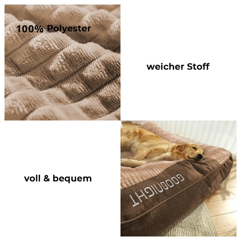 Orthopädisches Hundekissenbett – Großes Dickes Hundebett mit Nackenstütze und Abnehmbarem Waschbarem Bezug