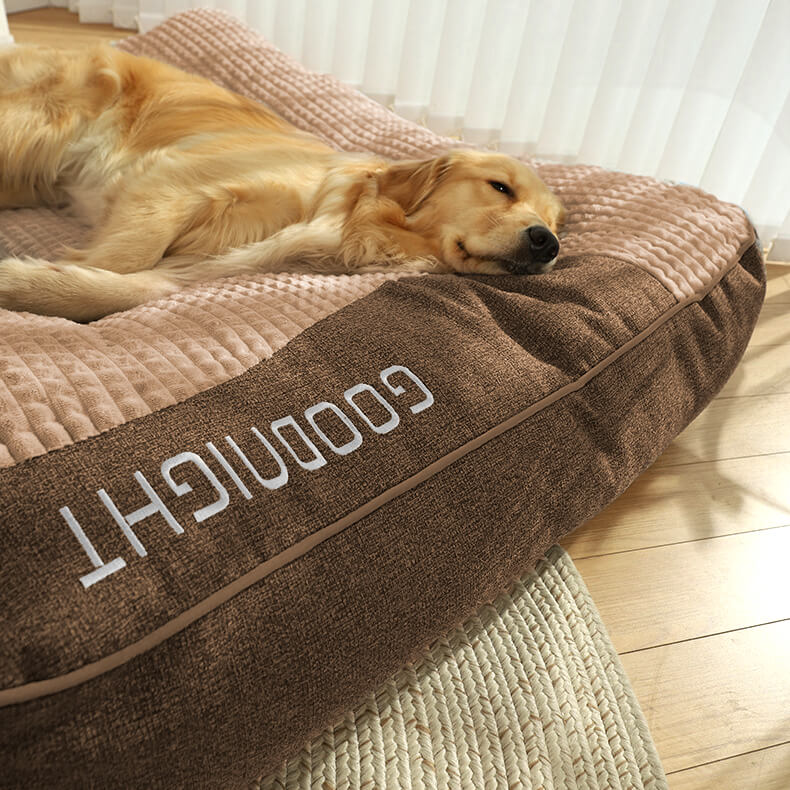 Orthopädisches Hundekissenbett – Großes Dickes Hundebett mit Nackenstütze und Abnehmbarem Waschbarem Bezug