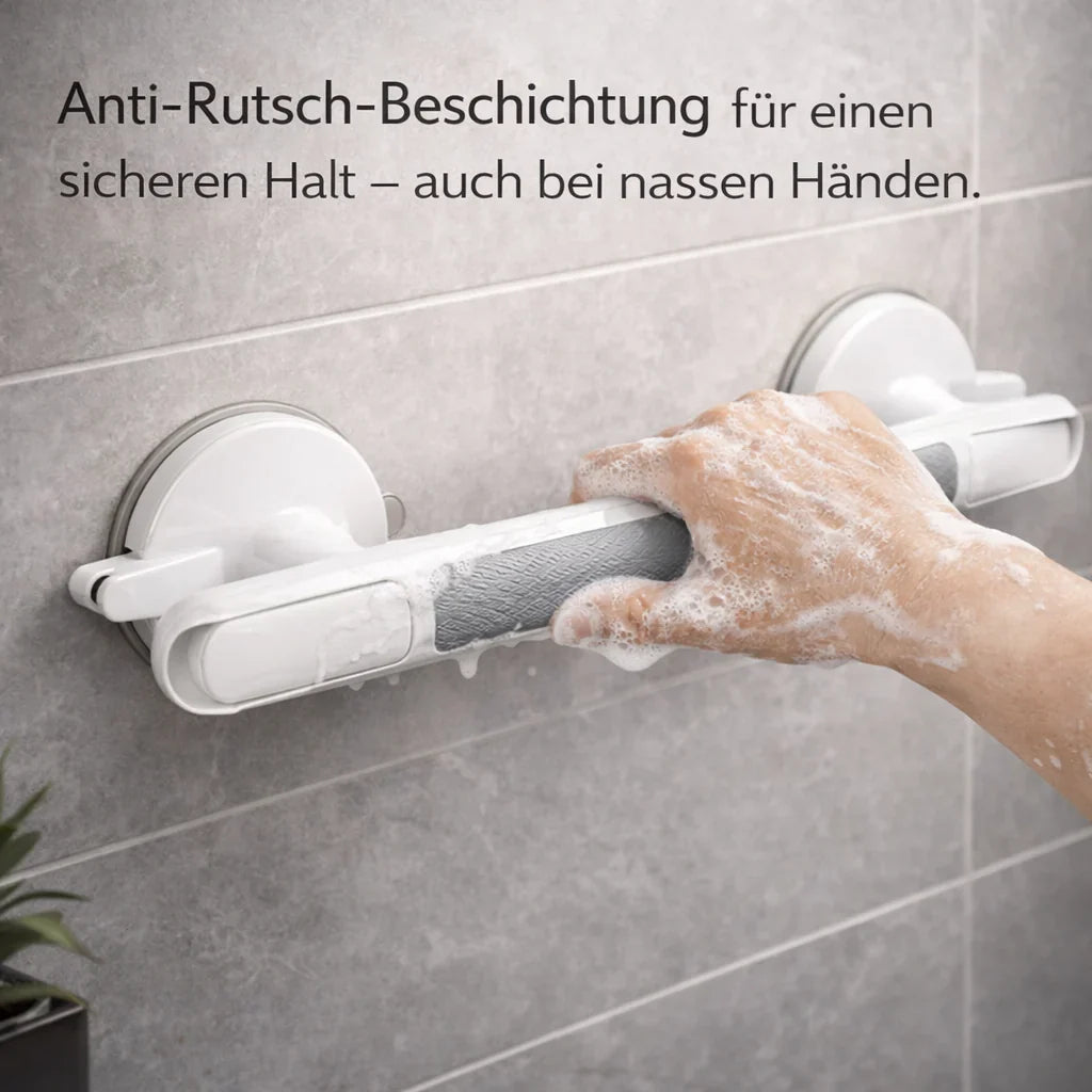 Haltegriff für Dusche, Bad oder Toilette | Saugnapfgriff für Senioren ohne Bohren | SeniGrip