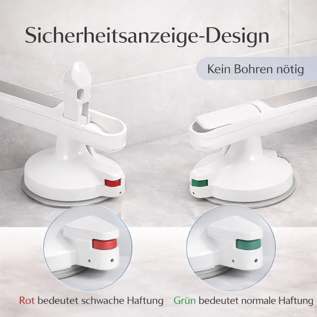 Haltegriff für Dusche, Bad oder Toilette | Saugnapfgriff für Senioren ohne Bohren | SeniGrip