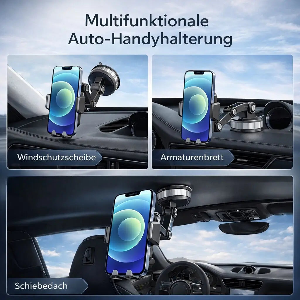 Handyhalterung fürs Auto | Handyhalterung mit Saugnapf & 360° Drehbar | LuxGrip