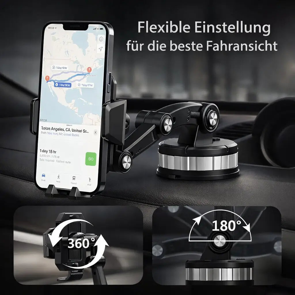 Handyhalterung fürs Auto | Handyhalterung mit Saugnapf & 360° Drehbar | LuxGrip