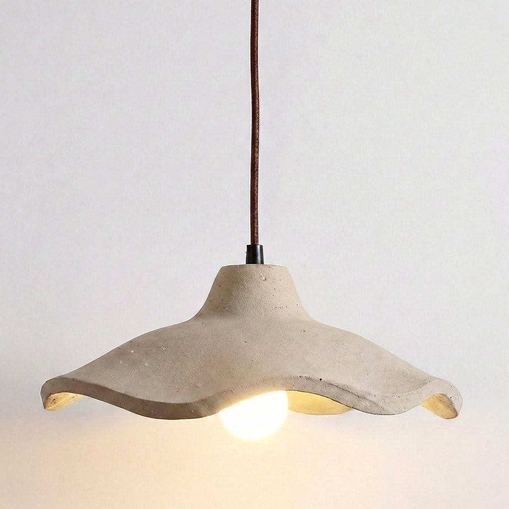 Japanische Vintage-Zement-Blumenpendelleuchte | 1-Licht
