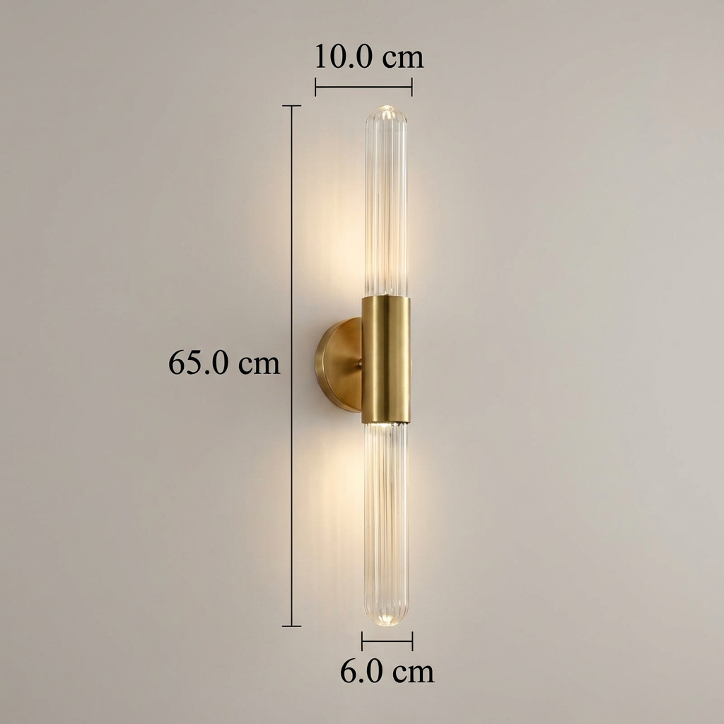 Nordic Water-Ripple Glas Messing Wandlampe LED 1-Licht
