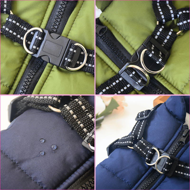 Hundemantel für den Winter | Winterjacke für Hunde | Hundejacke mit Geschirr | FellMantel