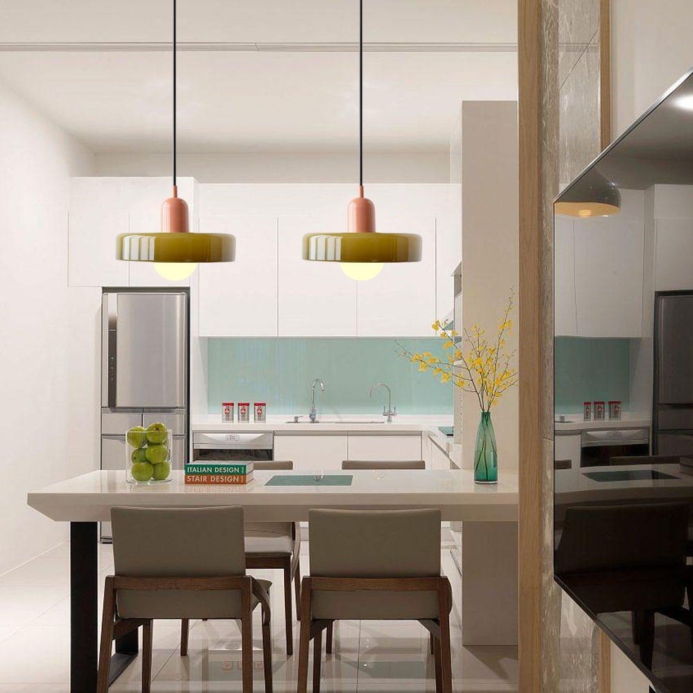 Bauhaus Bunte Glas Hängeleuchte für Moderne Innenräume