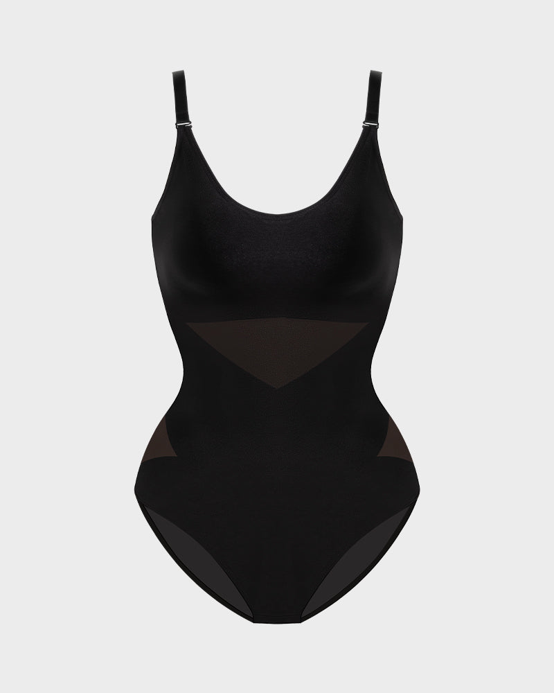 LuxeForm Criss-Cross Mesh Bodysuit | Sculpturales Design für eine perfekte Silhouette