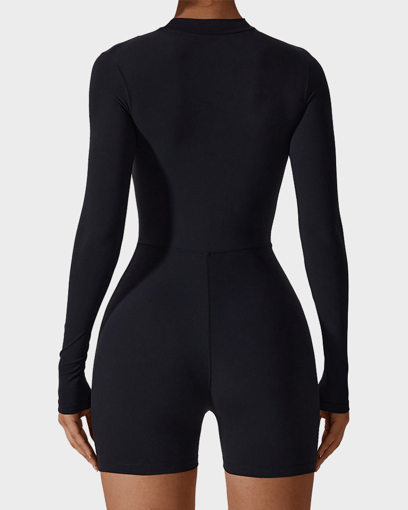EliteFit Luxe Zip Jumpsuit Shorts | Leichtgewicht und stilvolles Workout-Essential für ultimativen Komfort und Leistung