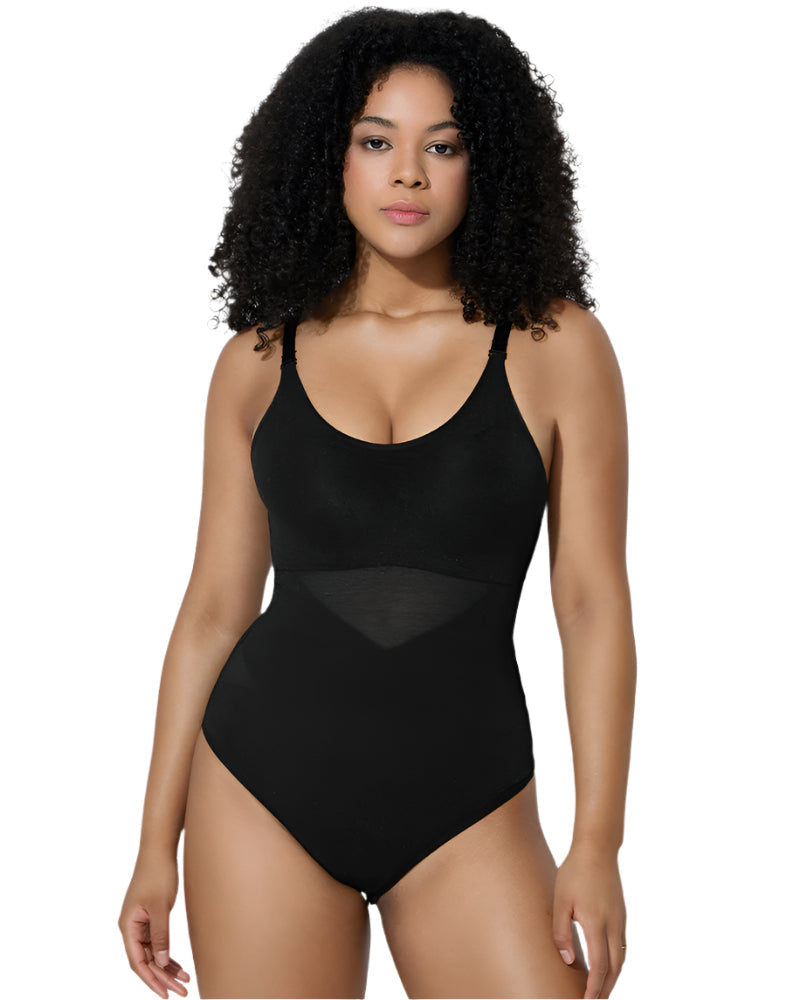 LuxeForm Criss-Cross Mesh Bodysuit | Sculpturales Design für eine perfekte Silhouette