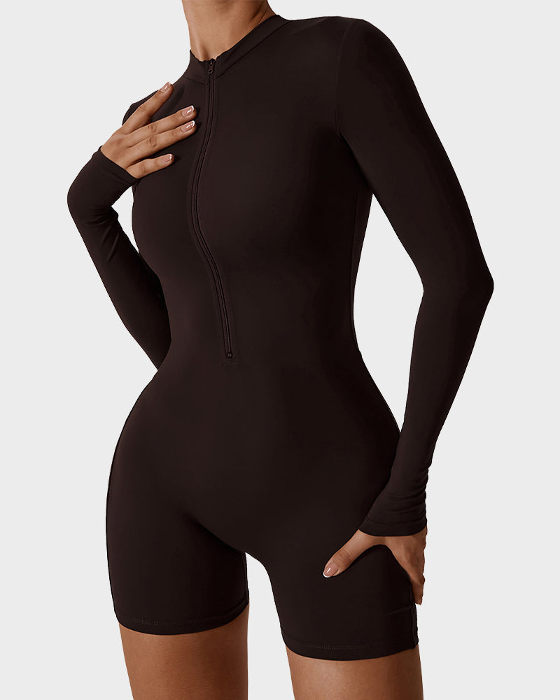 EliteFit Luxe Zip Jumpsuit Shorts | Leichtgewicht und stilvolles Workout-Essential für ultimativen Komfort und Leistung