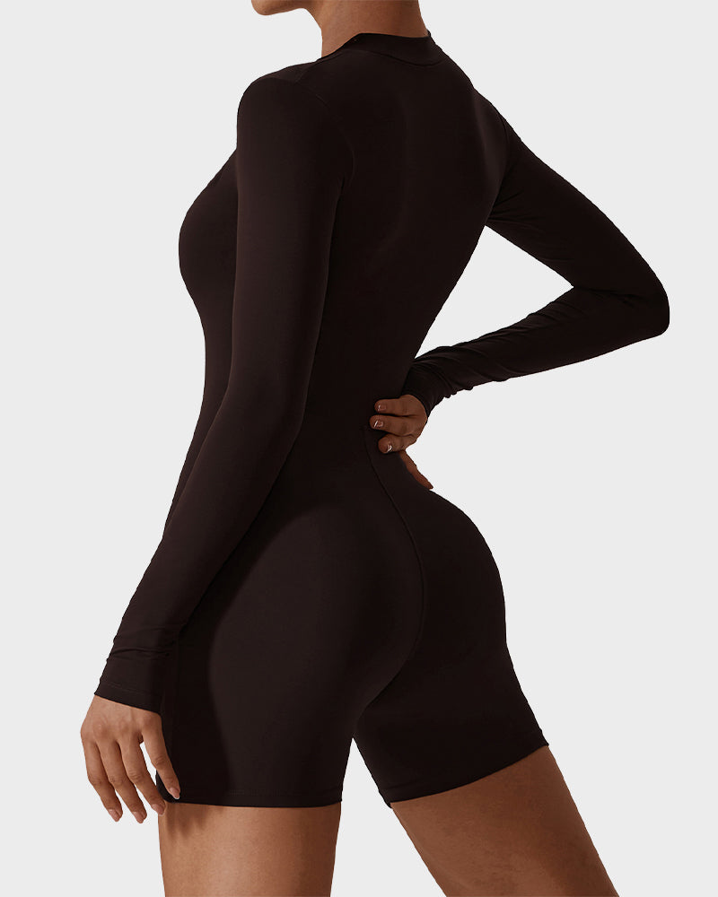 EliteFit Luxe Zip Jumpsuit Shorts | Leichtgewicht und stilvolles Workout-Essential für ultimativen Komfort und Leistung