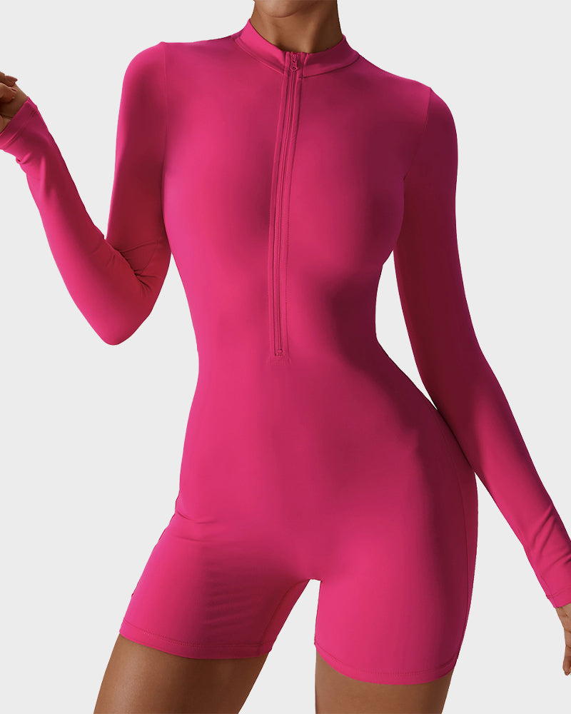 EliteFit Luxe Zip Jumpsuit Shorts | Leichtgewicht und stilvolles Workout-Essential für ultimativen Komfort und Leistung