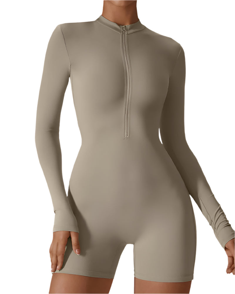 EliteFit Luxe Zip Jumpsuit Shorts | Leichtgewicht und stilvolles Workout-Essential für ultimativen Komfort und Leistung