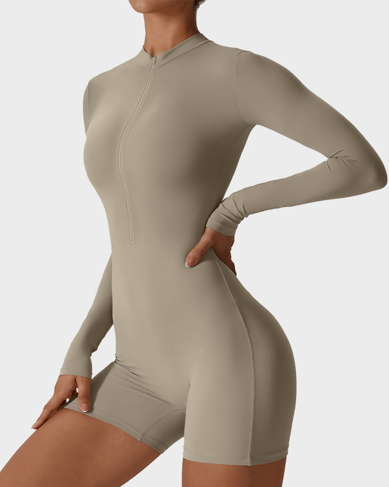 EliteFit Luxe Zip Jumpsuit Shorts | Leichtgewicht und stilvolles Workout-Essential für ultimativen Komfort und Leistung