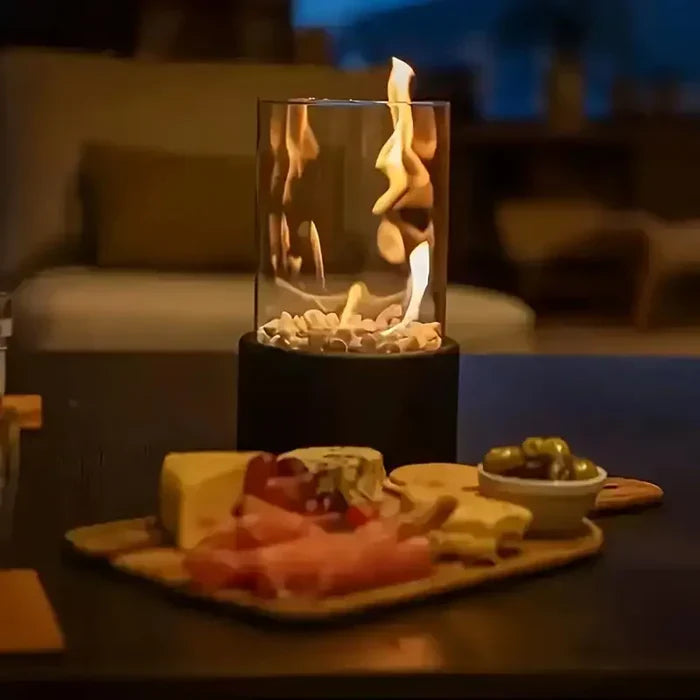 Gemütliches Tischfeuer GlowLuxe – Stilvolle Laterne für Ihr Zuhause