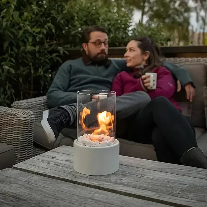 Gemütliches Tischfeuer GlowLuxe – Stilvolle Laterne für Ihr Zuhause
