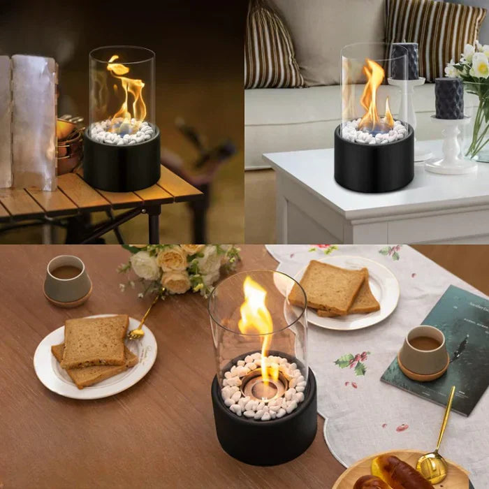 Gemütliches Tischfeuer GlowLuxe – Stilvolle Laterne für Ihr Zuhause