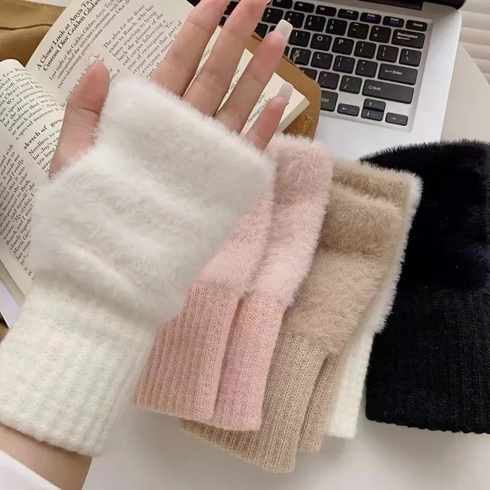 Unisex Fleece Fingerlose Handschuhe – Warm, Weich und Funktional