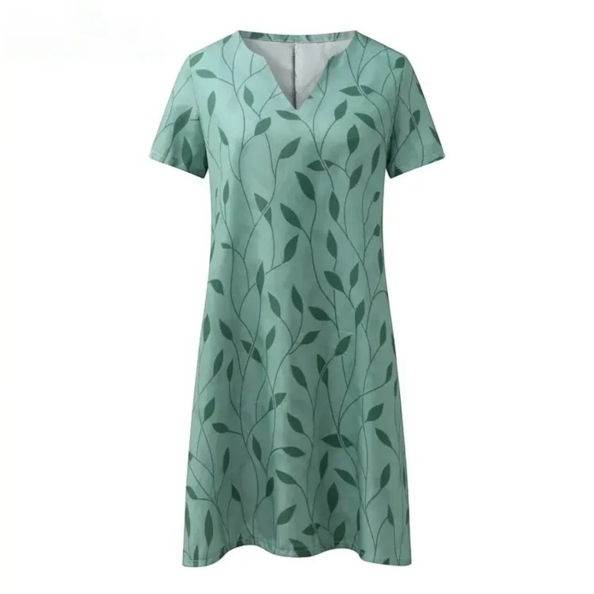 Bedrucktes Kleid mit V-Ausschnitt | Mini