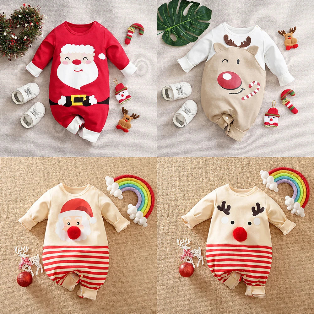 SantaSnug™ – Weiches Weihnachtskostüm aus Baumwolle – Baby erste Weihnachtsoutfit