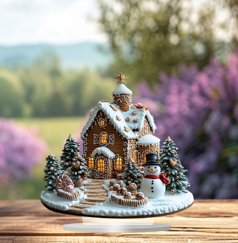 Strahlendes Lebkuchenhaus – Charmante Weihnachts-Tafeldekoration mit Beleuchtung