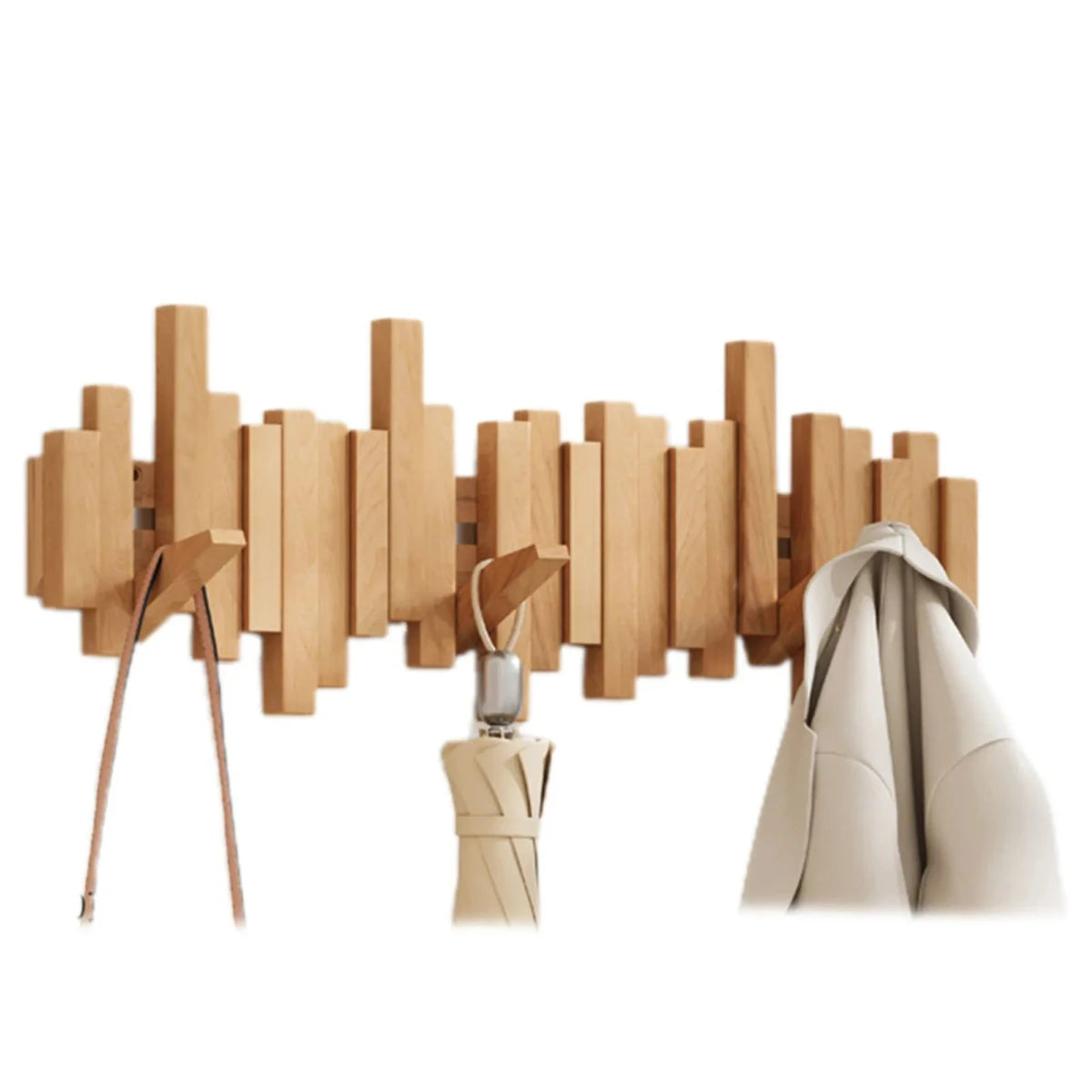PianoWood Wandgarderobe – Holz-Piano-Tasten Garderobe aus Nussbaum oder Buchenholz