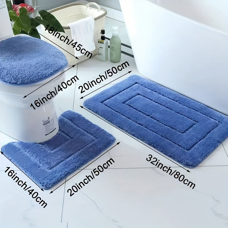 SoftStep Luxe Badezimmermatte Set – Rutschfest, Schnell Trocknend und Waschbar