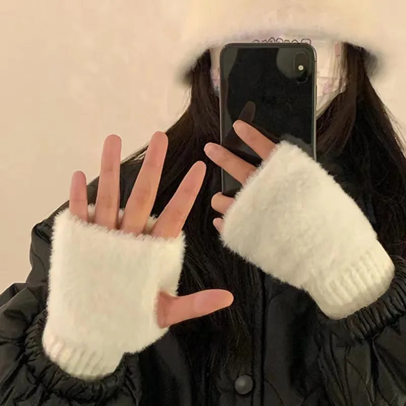 Unisex Fleece Fingerlose Handschuhe – Warm, Weich und Funktional