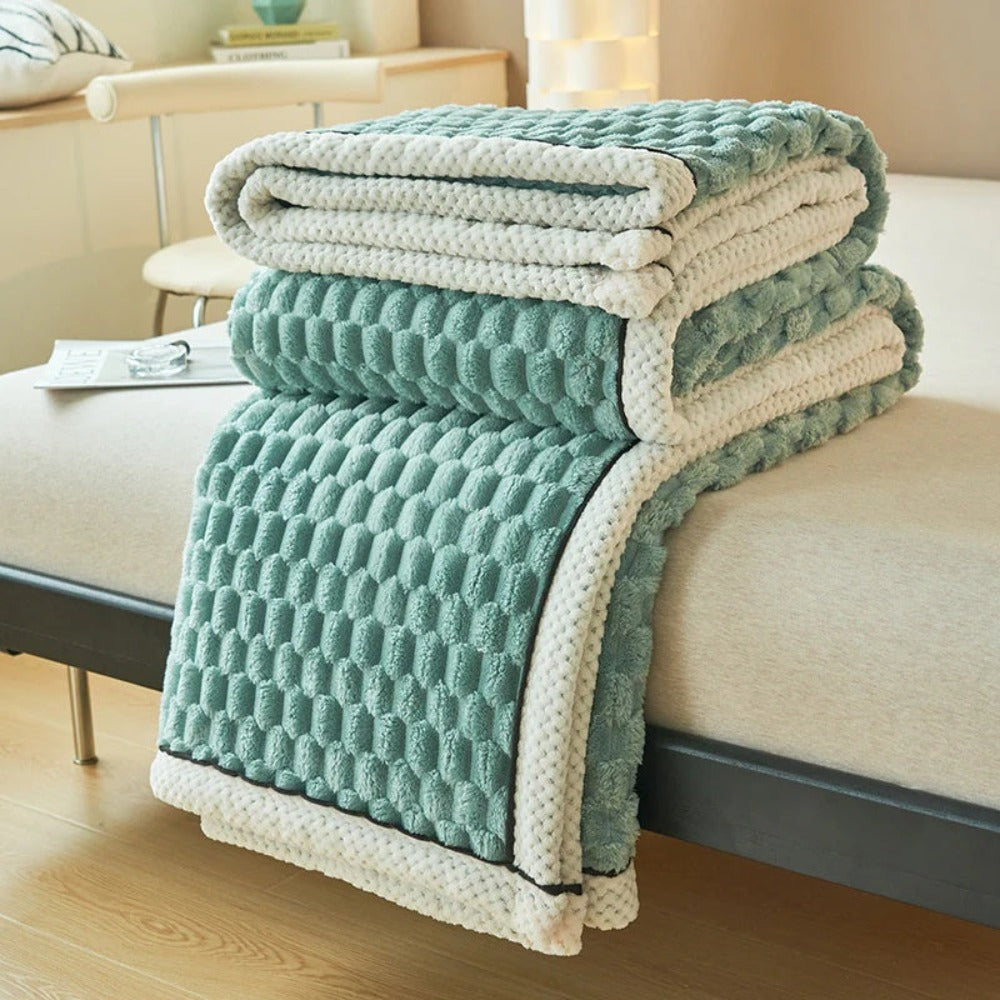 Sherpa-Fleece-Decke mit Bubbeldesign – Weiche, warme Kuscheldecke für Sofa und Schlafzimmer