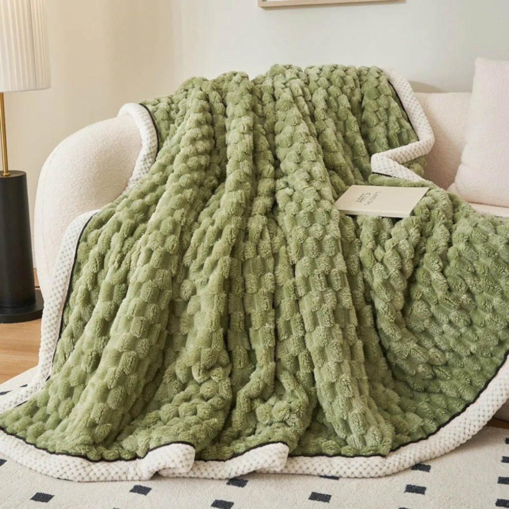 Sherpa-Fleece-Decke mit Bubbeldesign – Weiche, warme Kuscheldecke für Sofa und Schlafzimmer