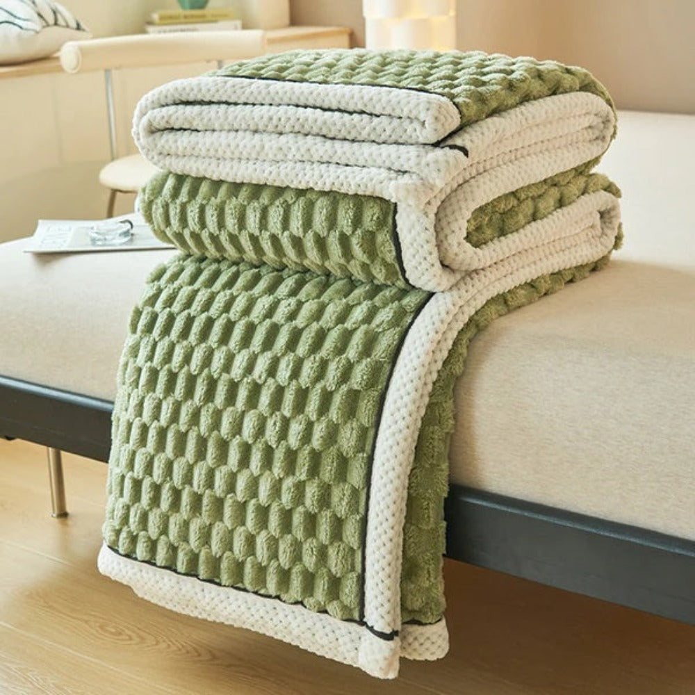 Sherpa-Fleece-Decke mit Bubbeldesign – Weiche, warme Kuscheldecke für Sofa und Schlafzimmer