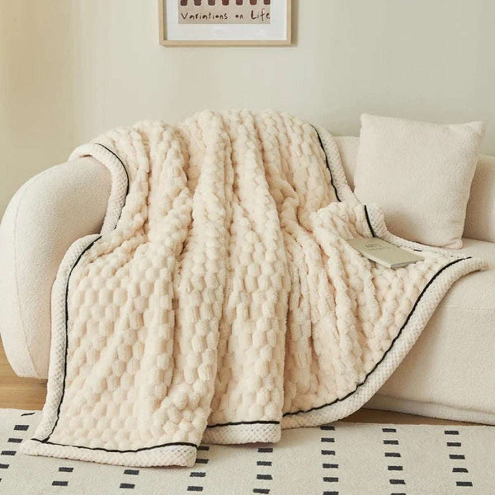 Sherpa-Fleece-Decke mit Bubbeldesign – Weiche, warme Kuscheldecke für Sofa und Schlafzimmer