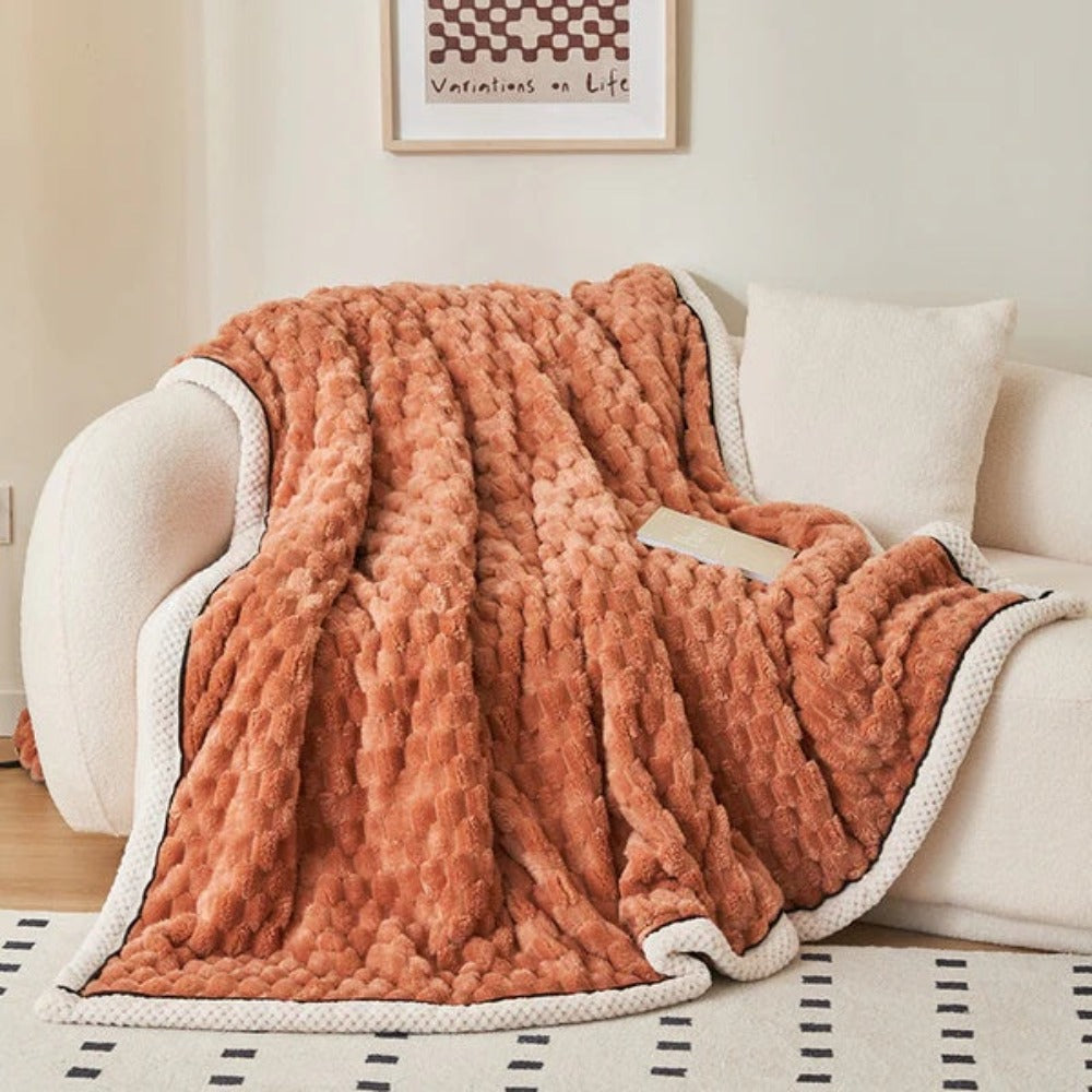 Sherpa-Fleece-Decke mit Bubbeldesign – Weiche, warme Kuscheldecke für Sofa und Schlafzimmer