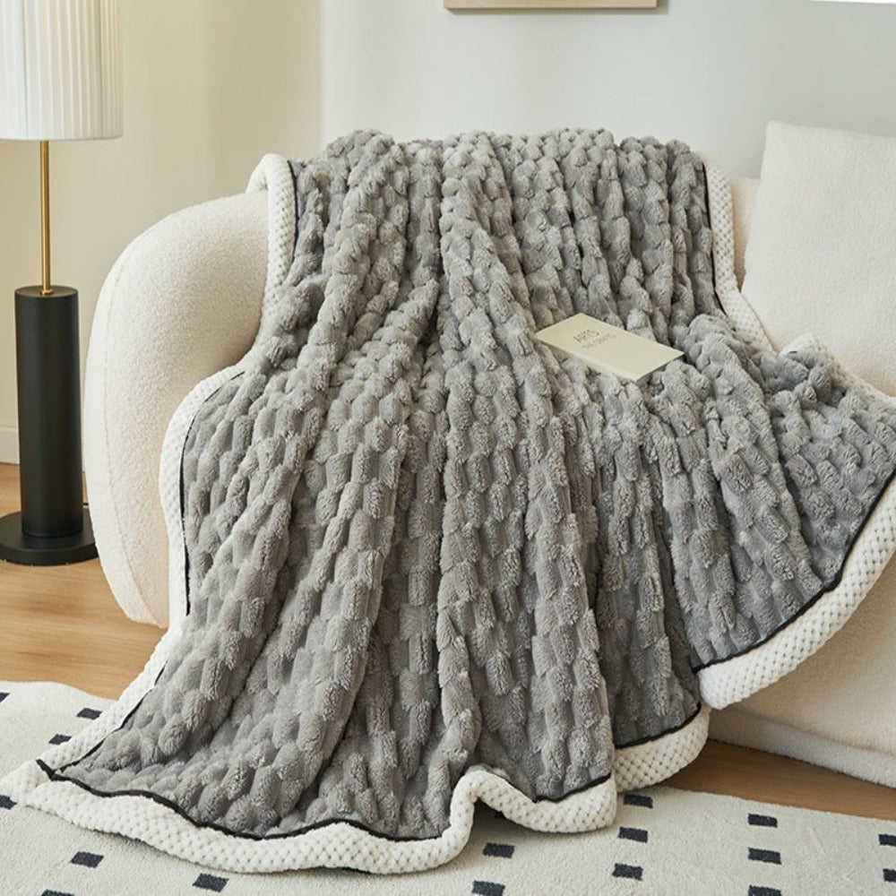 Sherpa-Fleece-Decke mit Bubbeldesign – Weiche, warme Kuscheldecke für Sofa und Schlafzimmer