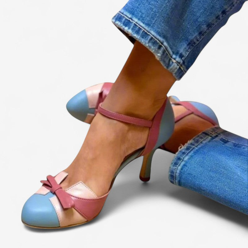 Damen Pumps mit runder Spitze und verstellbaren Riemen
