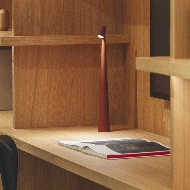 Skulptur Tischlampe Drahtlose LED Lampe Massives Aluminium 10000mAh Akku 3-Stufen Dimmung CRI 90 USB-C Ladeanschluss Warmweiß 2700K