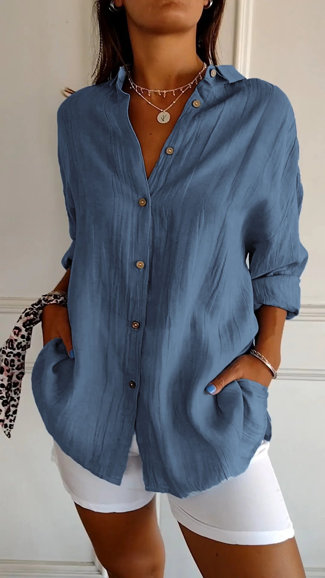 Elegante leichte Bluse für Damen | Lange Ärmel