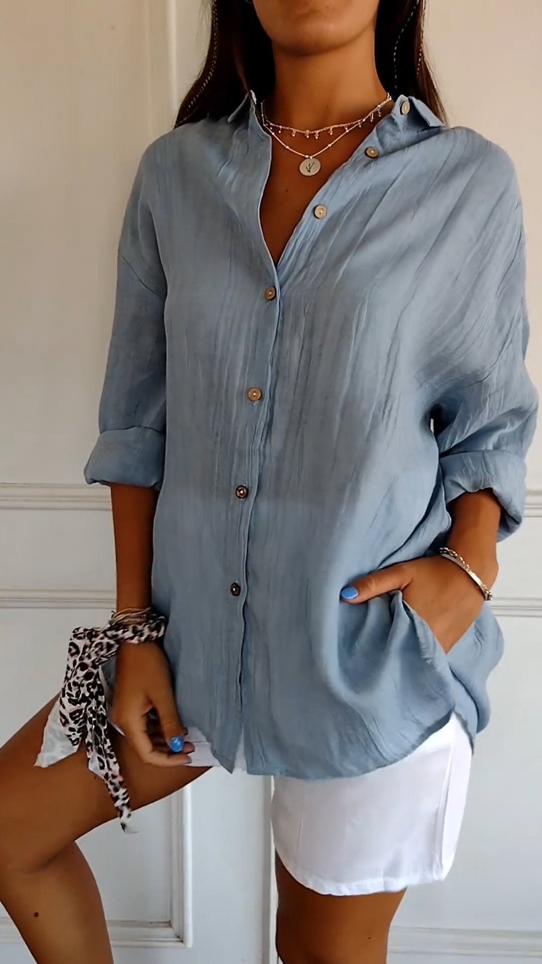 Elegante leichte Bluse für Damen | Lange Ärmel
